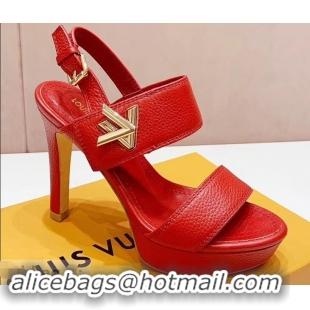 Lowest Price Louis Vuitton Heel 10.5cm Platform 2cm Horizon Sandals LV94901 Red 2019