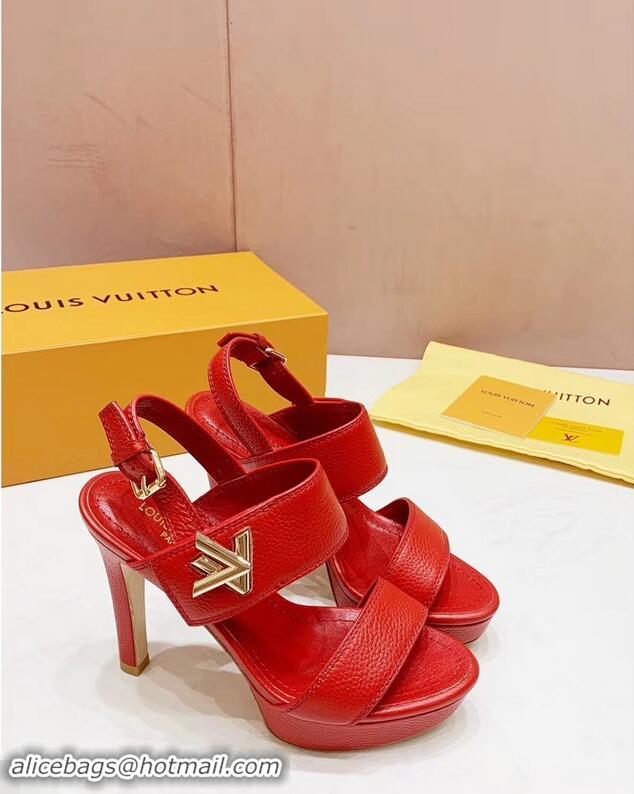 Lowest Price Louis Vuitton Heel 10.5cm Platform 2cm Horizon Sandals LV94901 Red 2019