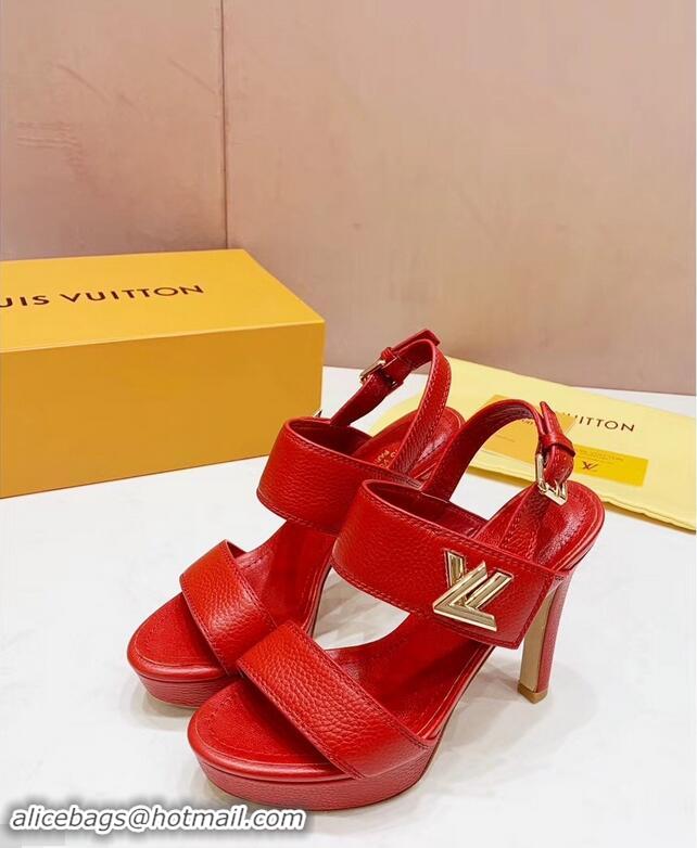 Lowest Price Louis Vuitton Heel 10.5cm Platform 2cm Horizon Sandals LV94901 Red 2019