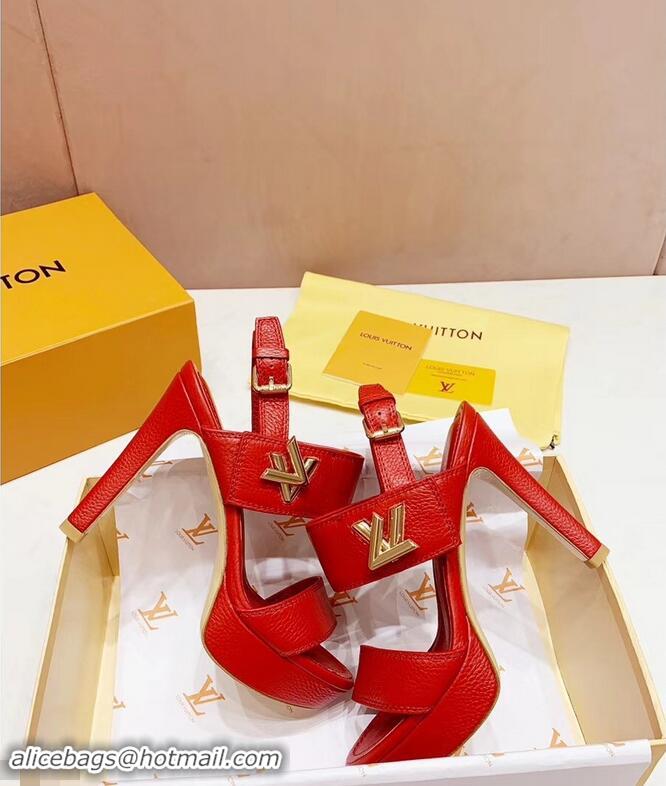 Lowest Price Louis Vuitton Heel 10.5cm Platform 2cm Horizon Sandals LV94901 Red 2019