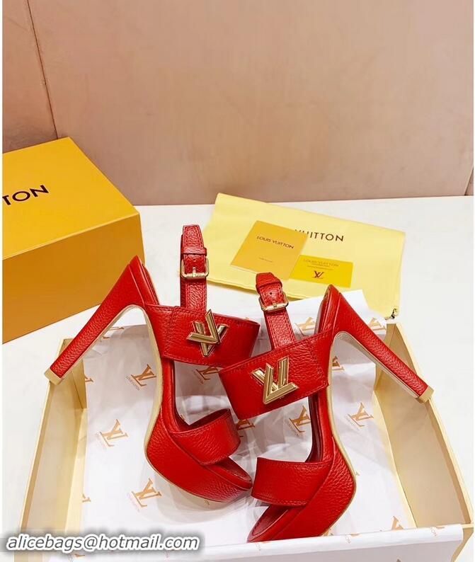 Lowest Price Louis Vuitton Heel 10.5cm Platform 2cm Horizon Sandals LV94901 Red 2019