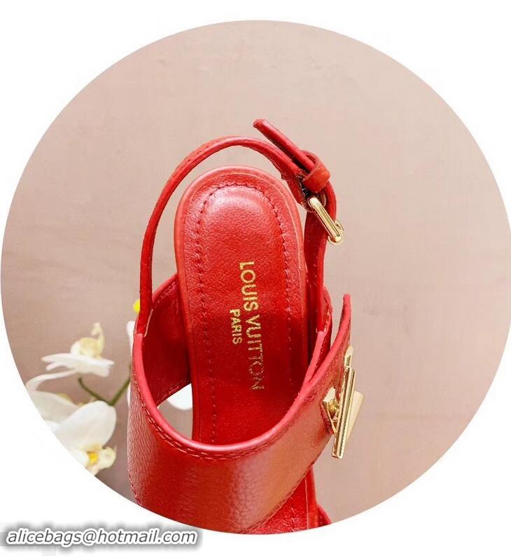 Lowest Price Louis Vuitton Heel 10.5cm Platform 2cm Horizon Sandals LV94901 Red 2019