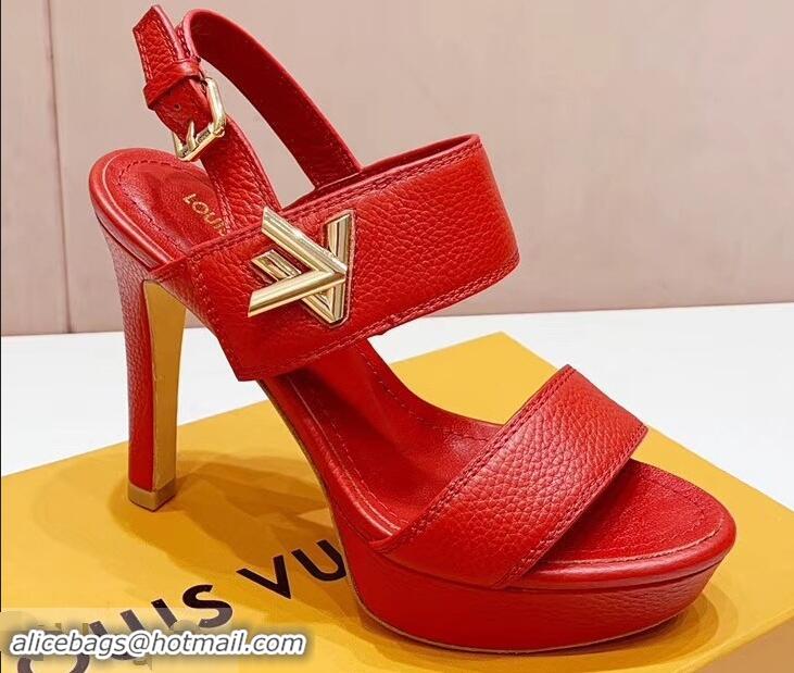 Lowest Price Louis Vuitton Heel 10.5cm Platform 2cm Horizon Sandals LV94901 Red 2019