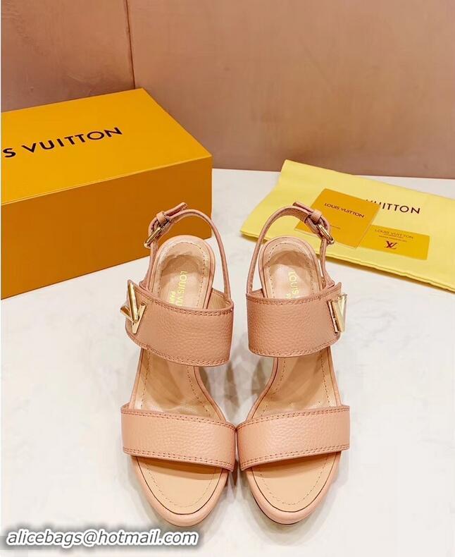 Low Cost Louis Vuitton Heel 10.5cm Platform 2cm Horizon Sandals LV94901 Nude Pink 2019