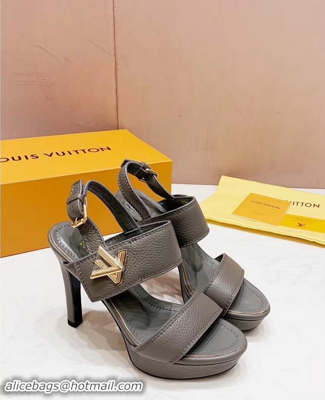 Good Quality Louis Vuitton Heel 10.5cm Platform 2cm Horizon Sandals LV94901 Gray 2019