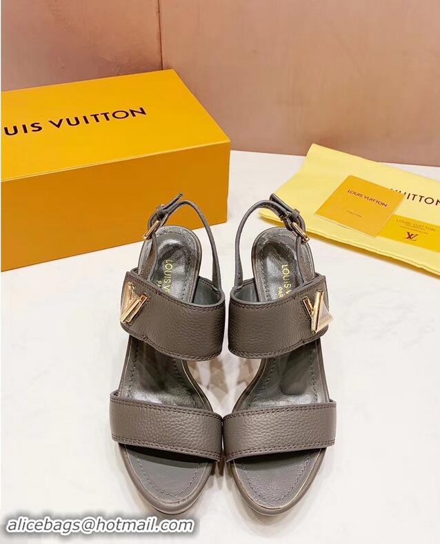 Good Quality Louis Vuitton Heel 10.5cm Platform 2cm Horizon Sandals LV94901 Gray 2019