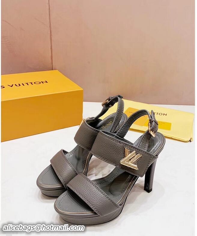 Good Quality Louis Vuitton Heel 10.5cm Platform 2cm Horizon Sandals LV94901 Gray 2019