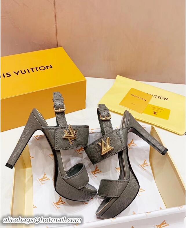 Good Quality Louis Vuitton Heel 10.5cm Platform 2cm Horizon Sandals LV94901 Gray 2019