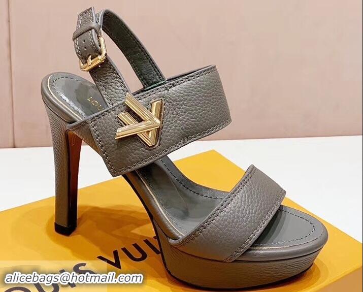 Good Quality Louis Vuitton Heel 10.5cm Platform 2cm Horizon Sandals LV94901 Gray 2019