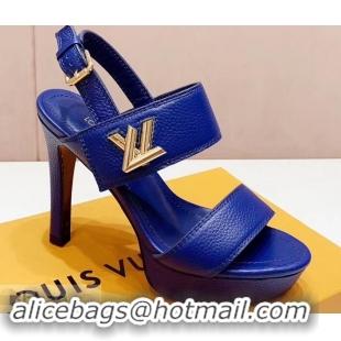 Cheapest Louis Vuitton Heel 10.5cm Platform 2cm Horizon Sandals LV94901 Blue 2019