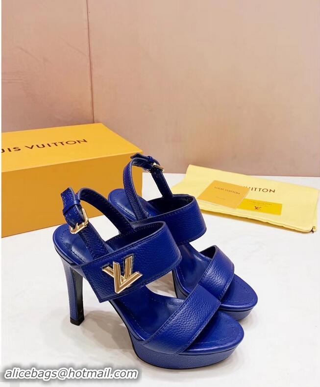 Cheapest Louis Vuitton Heel 10.5cm Platform 2cm Horizon Sandals LV94901 Blue 2019