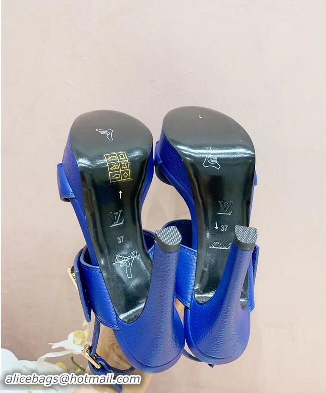 Cheapest Louis Vuitton Heel 10.5cm Platform 2cm Horizon Sandals LV94901 Blue 2019