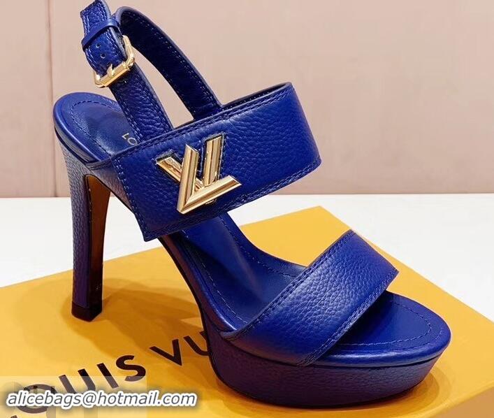 Cheapest Louis Vuitton Heel 10.5cm Platform 2cm Horizon Sandals LV94901 Blue 2019