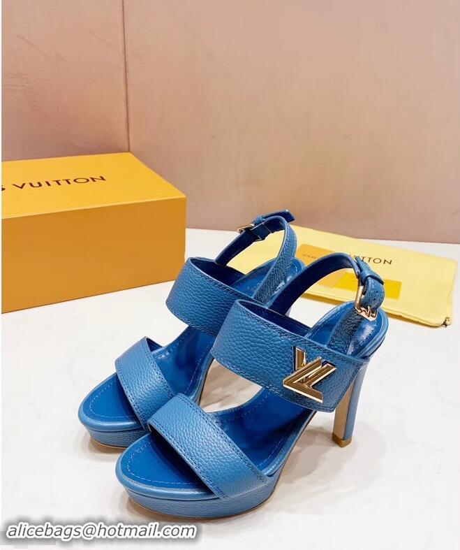 Faux Louis Vuitton Heel 10.5cm Platform 2cm Horizon Sandals LV94902 Denim Blue 2019