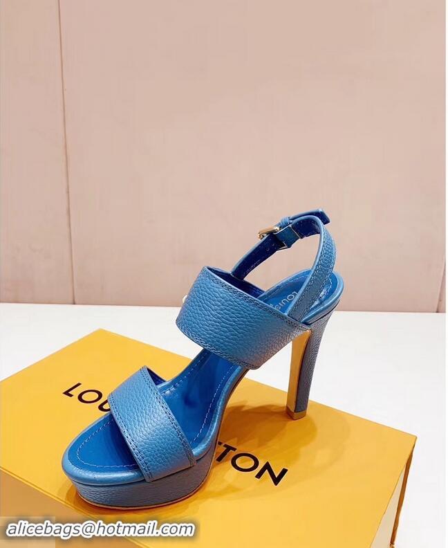 Faux Louis Vuitton Heel 10.5cm Platform 2cm Horizon Sandals LV94902 Denim Blue 2019