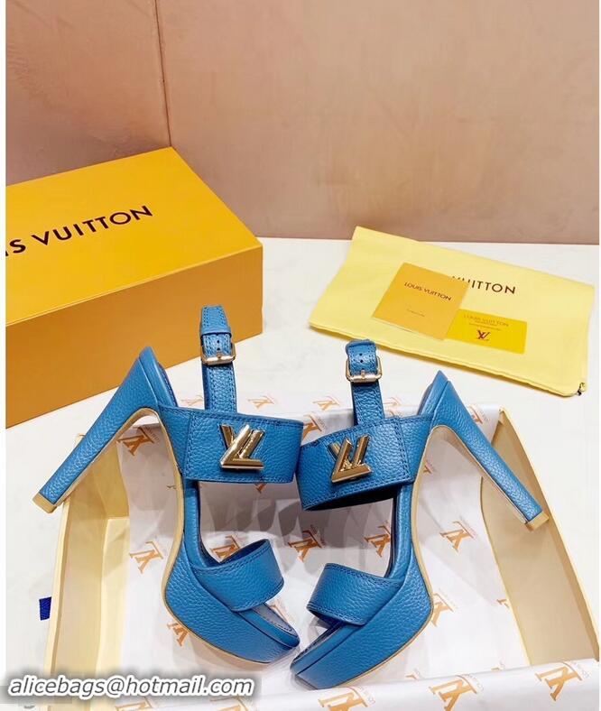 Faux Louis Vuitton Heel 10.5cm Platform 2cm Horizon Sandals LV94902 Denim Blue 2019