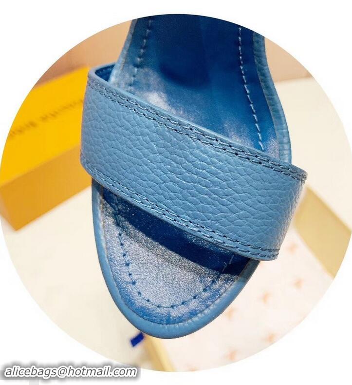 Faux Louis Vuitton Heel 10.5cm Platform 2cm Horizon Sandals LV94902 Denim Blue 2019