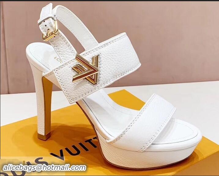 Buy Faux Louis Vuitton Heel 10.5cm Platform 2cm Horizon Sandals LV94902 White 2019