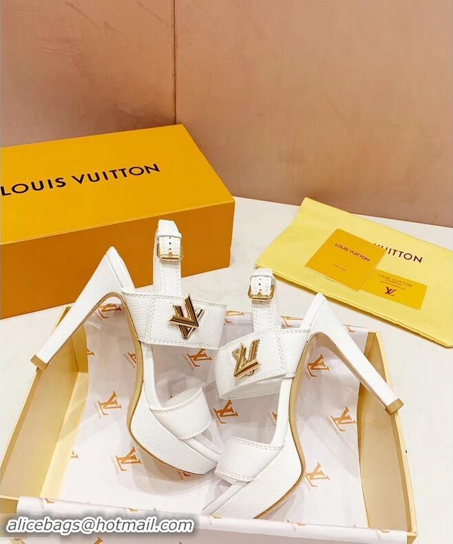 Buy Faux Louis Vuitton Heel 10.5cm Platform 2cm Horizon Sandals LV94902 White 2019