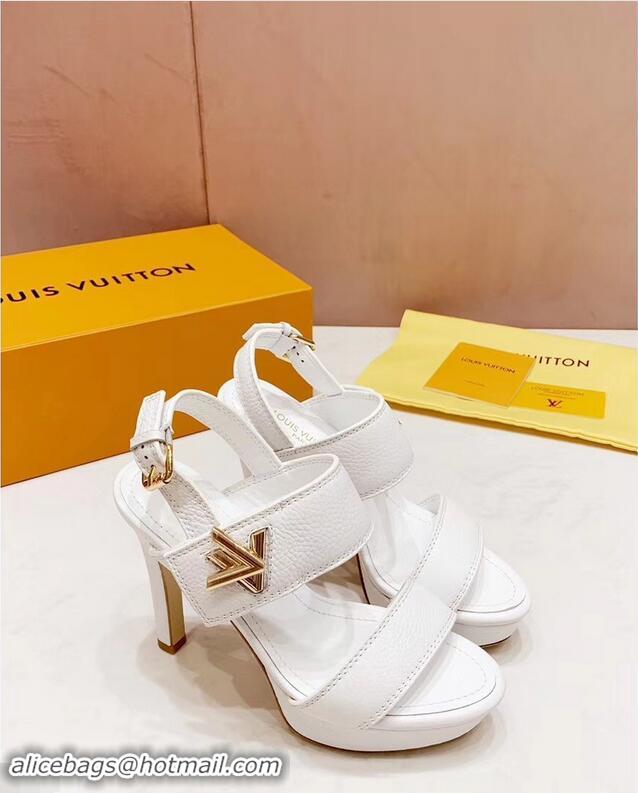 Buy Faux Louis Vuitton Heel 10.5cm Platform 2cm Horizon Sandals LV94902 White 2019