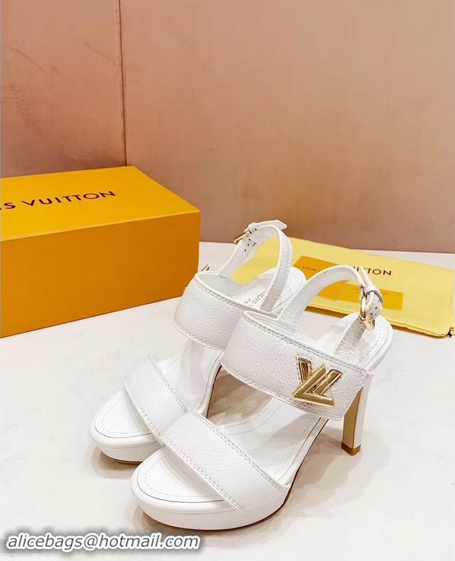 Buy Faux Louis Vuitton Heel 10.5cm Platform 2cm Horizon Sandals LV94902 White 2019