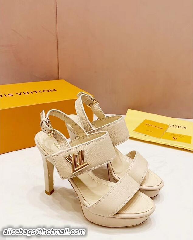 Cheapest Louis Vuitton Heel 10.5cm Platform 2cm Horizon Sandals LV94902 Creamy 2019