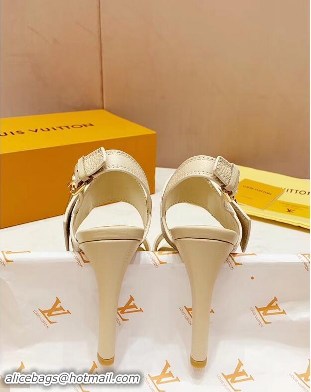 Cheapest Louis Vuitton Heel 10.5cm Platform 2cm Horizon Sandals LV94902 Creamy 2019