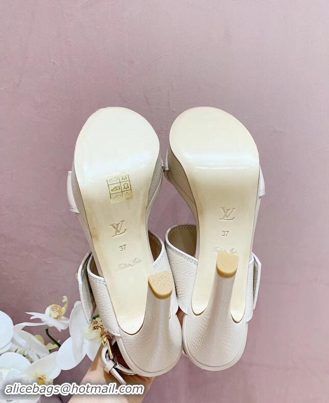 Cheapest Louis Vuitton Heel 10.5cm Platform 2cm Horizon Sandals LV94902 Creamy 2019