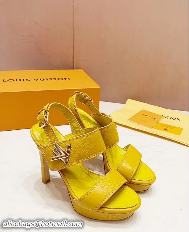 Discount Louis Vuitton Heel 10.5cm Platform 2cm Horizon Sandals LV94902 Yellow 2019