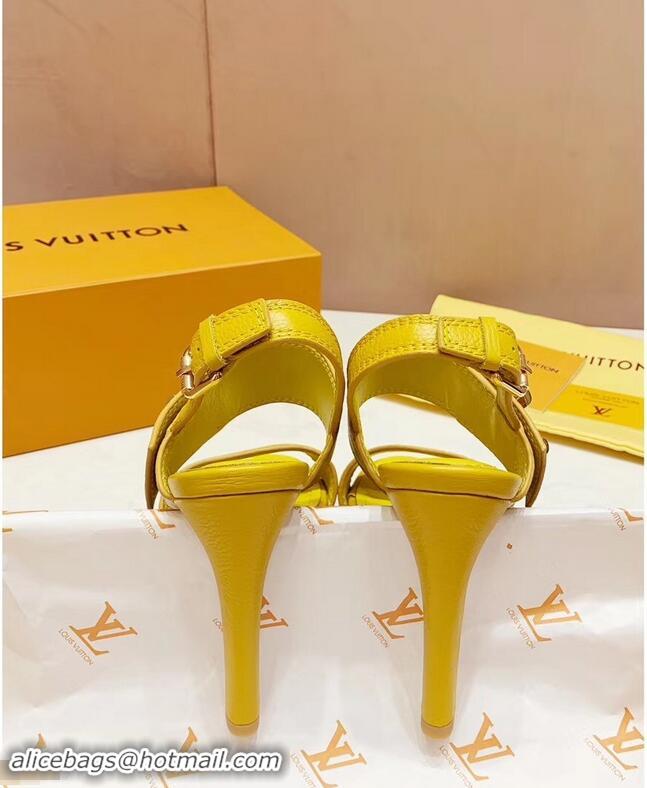 Discount Louis Vuitton Heel 10.5cm Platform 2cm Horizon Sandals LV94902 Yellow 2019