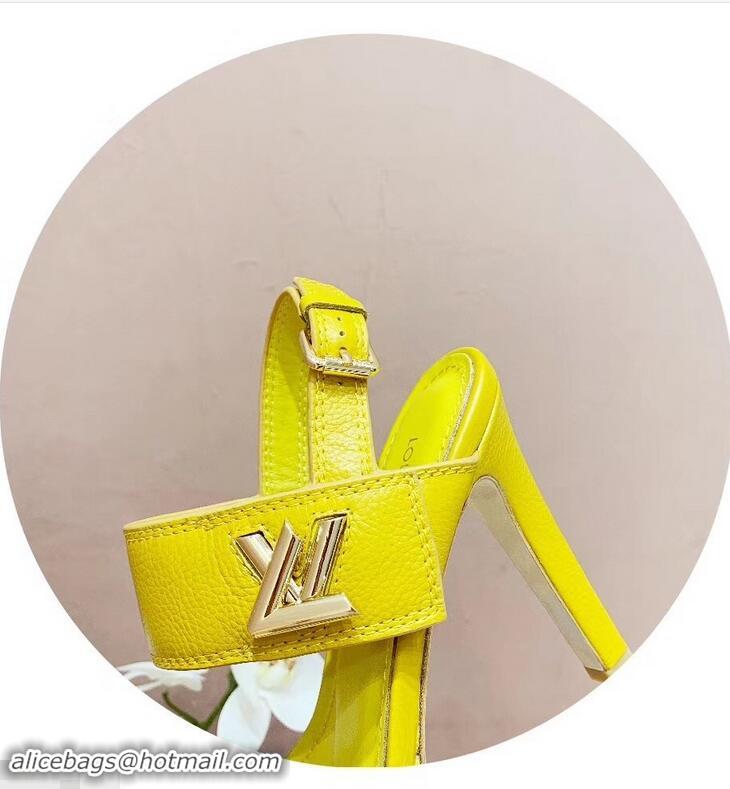 Discount Louis Vuitton Heel 10.5cm Platform 2cm Horizon Sandals LV94902 Yellow 2019