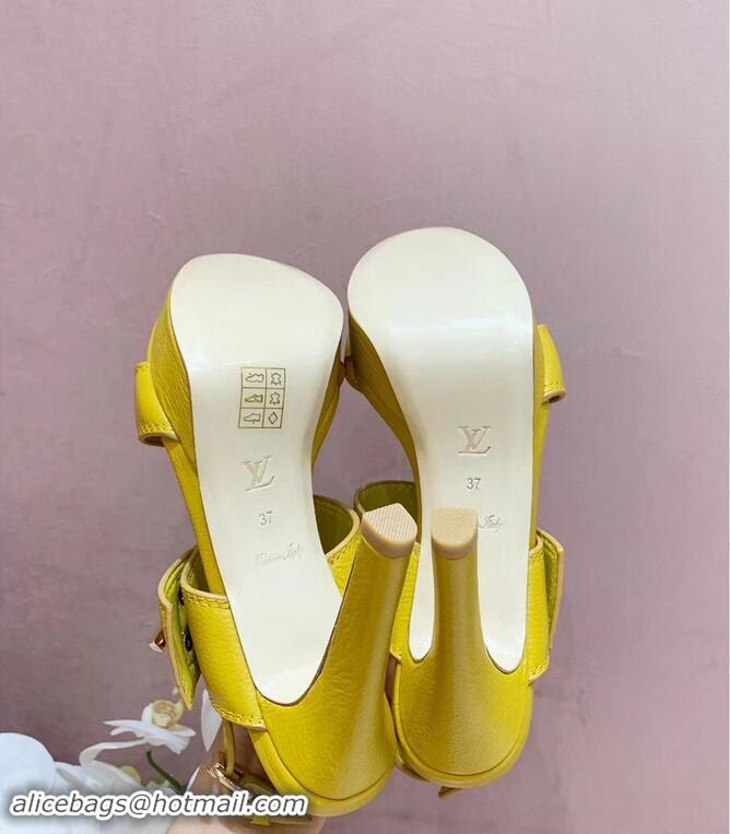 Discount Louis Vuitton Heel 10.5cm Platform 2cm Horizon Sandals LV94902 Yellow 2019