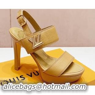 Good Taste Louis Vuitton Heel 10.5cm Platform 2cm Horizon Sandals LV94902 Apricot 2019