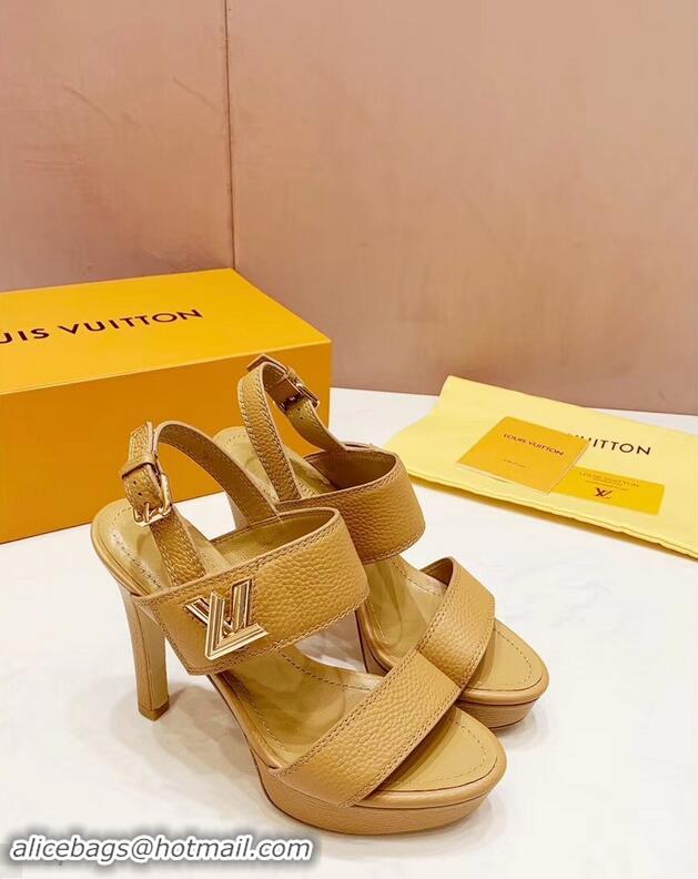 Good Taste Louis Vuitton Heel 10.5cm Platform 2cm Horizon Sandals LV94902 Apricot 2019