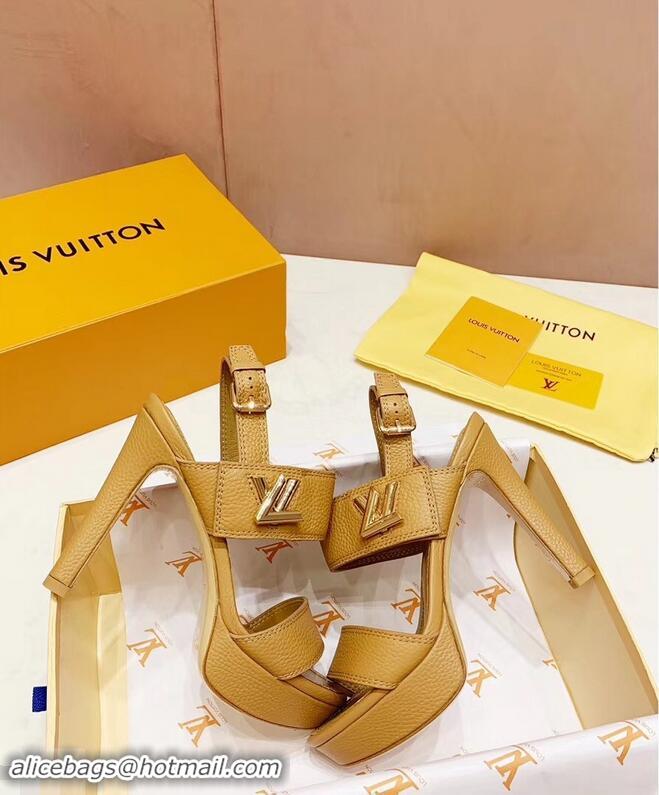 Good Taste Louis Vuitton Heel 10.5cm Platform 2cm Horizon Sandals LV94902 Apricot 2019