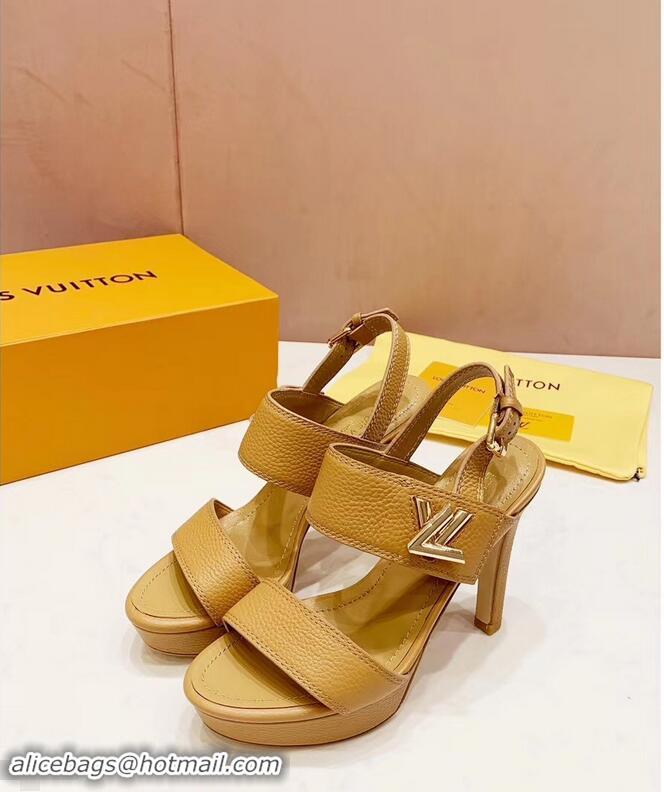 Good Taste Louis Vuitton Heel 10.5cm Platform 2cm Horizon Sandals LV94902 Apricot 2019