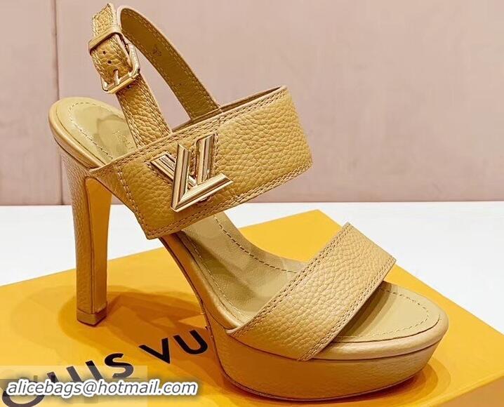 Good Taste Louis Vuitton Heel 10.5cm Platform 2cm Horizon Sandals LV94902 Apricot 2019