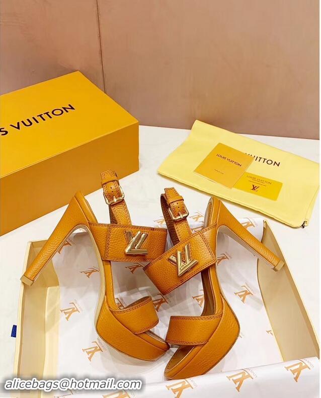 Imitation Louis Vuitton Heel 10.5cm Platform 2cm Horizon Sandals LV94902 Turmeric 2019