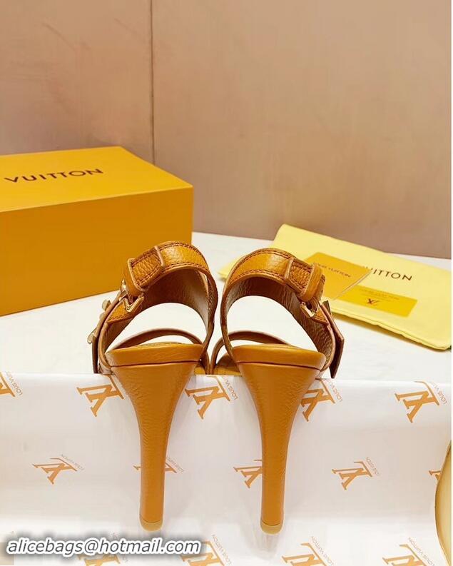 Imitation Louis Vuitton Heel 10.5cm Platform 2cm Horizon Sandals LV94902 Turmeric 2019