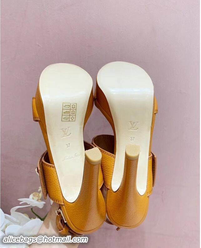 Imitation Louis Vuitton Heel 10.5cm Platform 2cm Horizon Sandals LV94902 Turmeric 2019