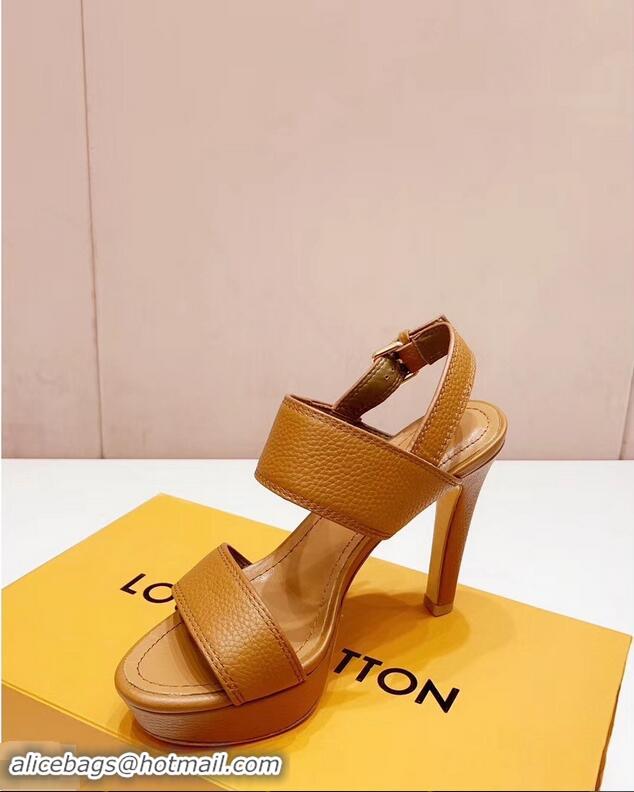 Faux Louis Vuitton Heel 10.5cm Platform 2cm Horizon Sandals LV94902 Caramel 2019