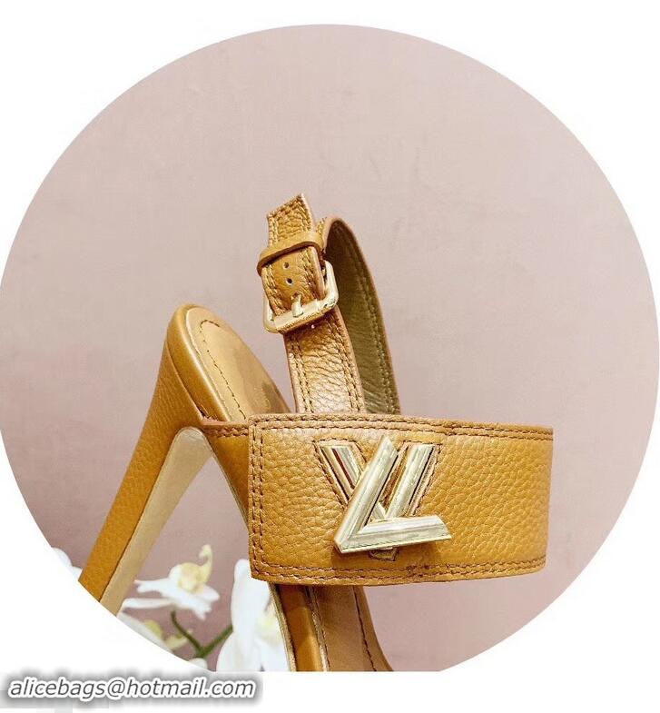 Faux Louis Vuitton Heel 10.5cm Platform 2cm Horizon Sandals LV94902 Caramel 2019