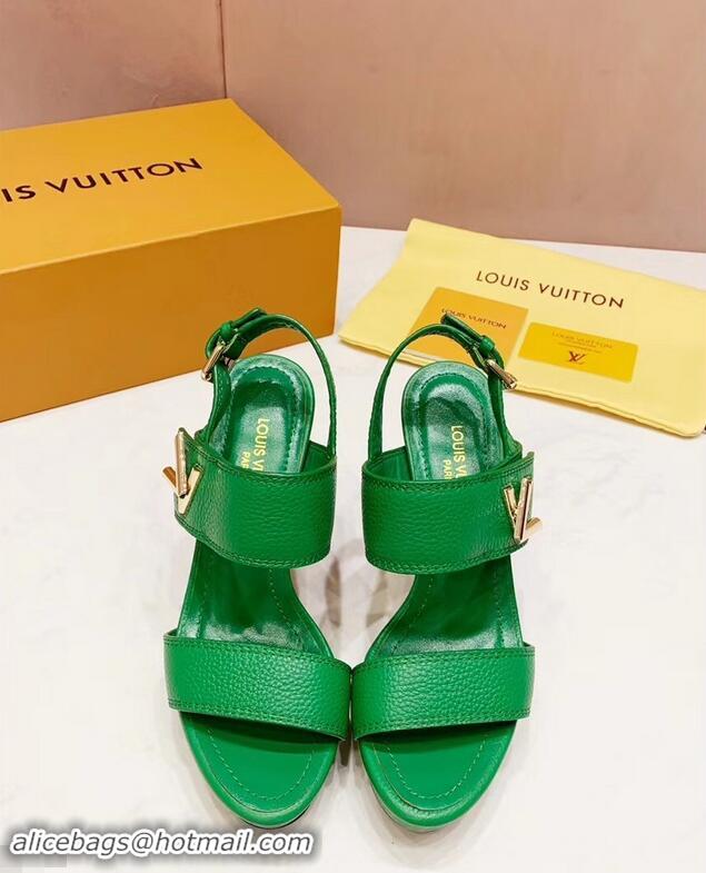 Reproduction Louis Vuitton Heel 10.5cm Platform 2cm Horizon Sandals LV94902 Green 2019