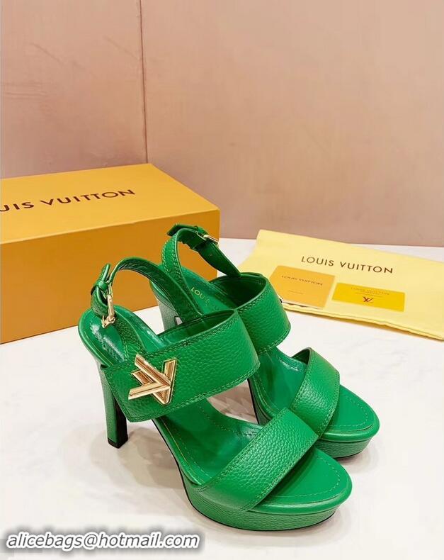 Reproduction Louis Vuitton Heel 10.5cm Platform 2cm Horizon Sandals LV94902 Green 2019