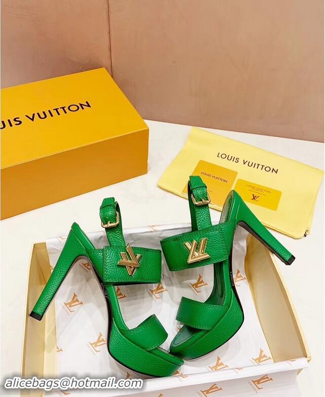 Reproduction Louis Vuitton Heel 10.5cm Platform 2cm Horizon Sandals LV94902 Green 2019