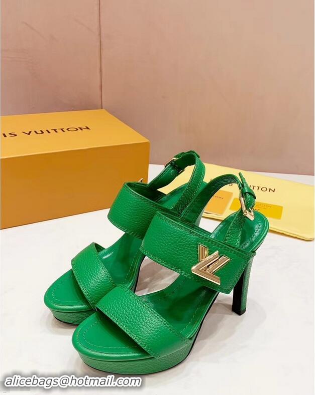 Reproduction Louis Vuitton Heel 10.5cm Platform 2cm Horizon Sandals LV94902 Green 2019