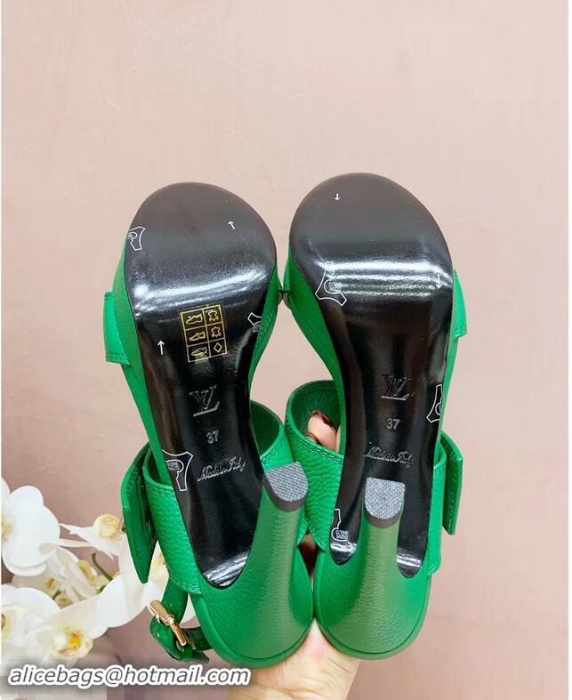 Reproduction Louis Vuitton Heel 10.5cm Platform 2cm Horizon Sandals LV94902 Green 2019