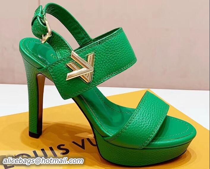 Reproduction Louis Vuitton Heel 10.5cm Platform 2cm Horizon Sandals LV94902 Green 2019