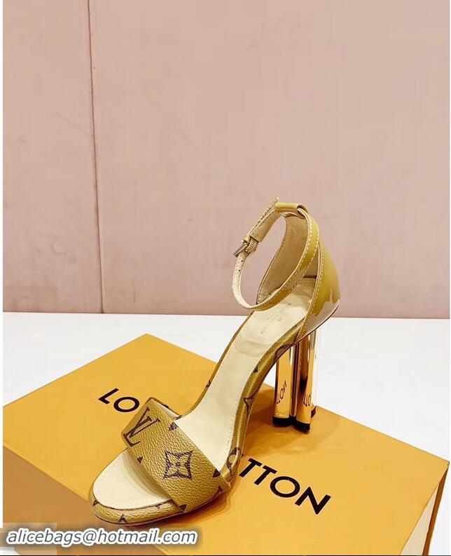 Promotional Louis Vuitton Heel 10cm Silhouette Sandals Monogram Canvas LV94916 Yellow 2019