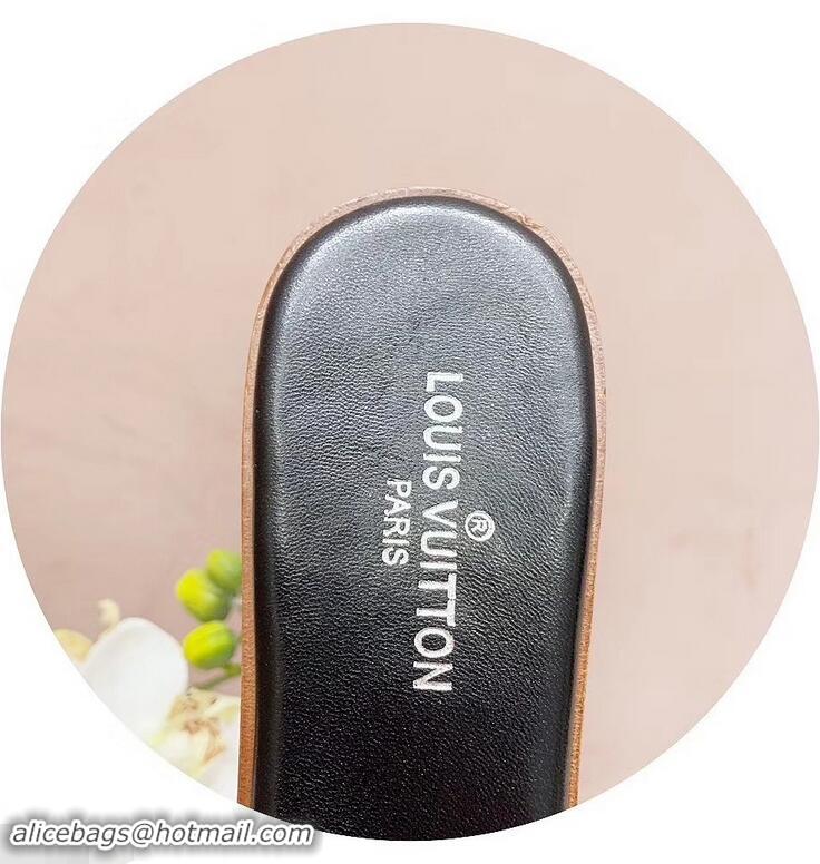 Hot Sale Louis Vuitton Heel 4.5cm Lock It Mules LV94292 Damier Graphite Canvas 2019